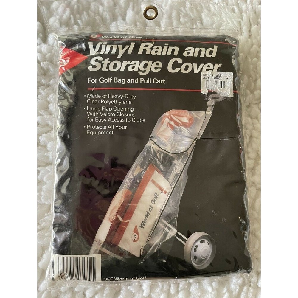 Vinyl Rain And Storage Cover For Golf Bag And Pull Cart New